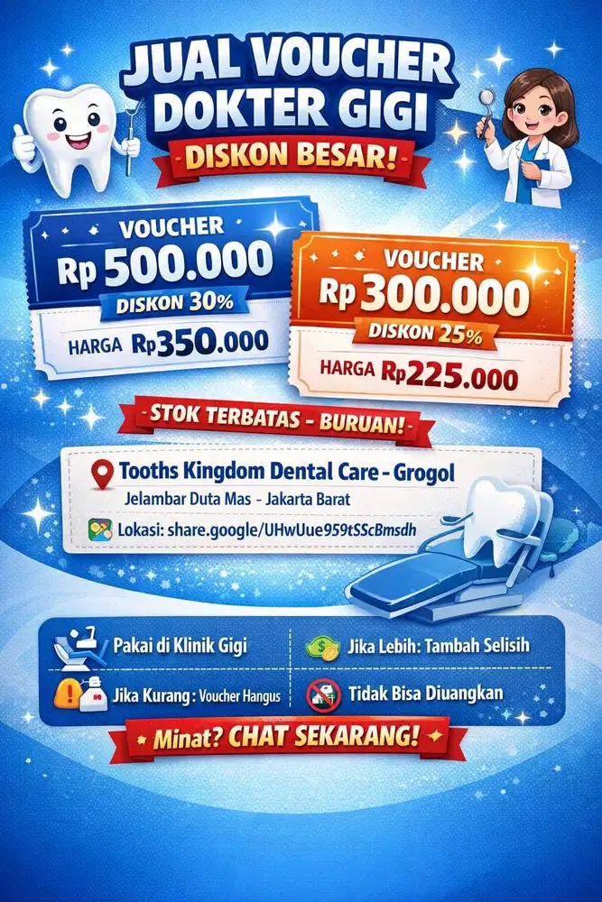 JUAL VOUCHER DOKTER GIGI – DISKON BESAR!