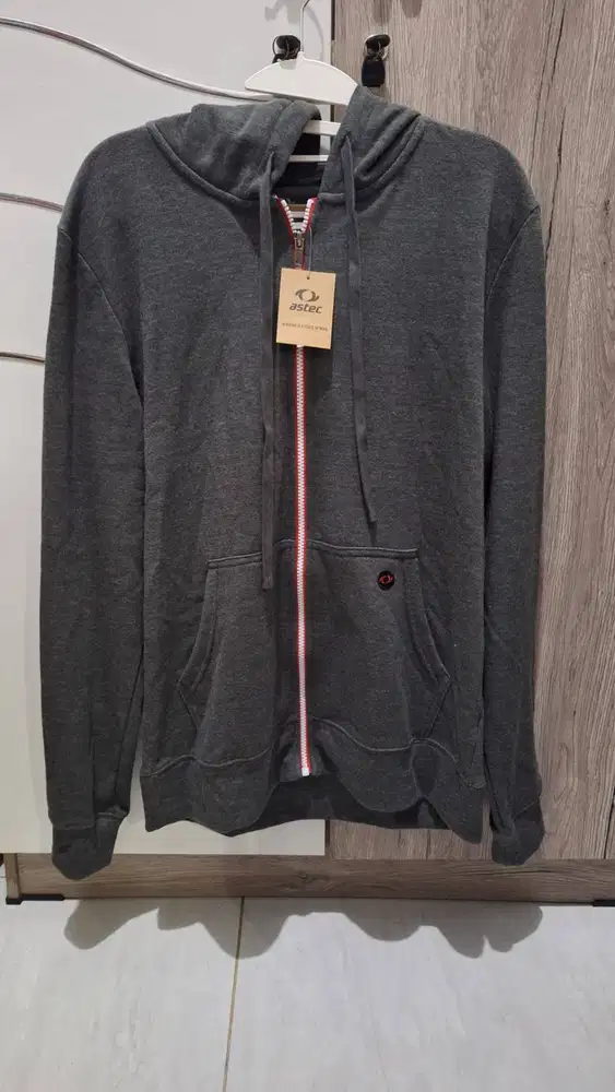 Astec size M - Jaket Jeon Hoodie Men Original Grey
