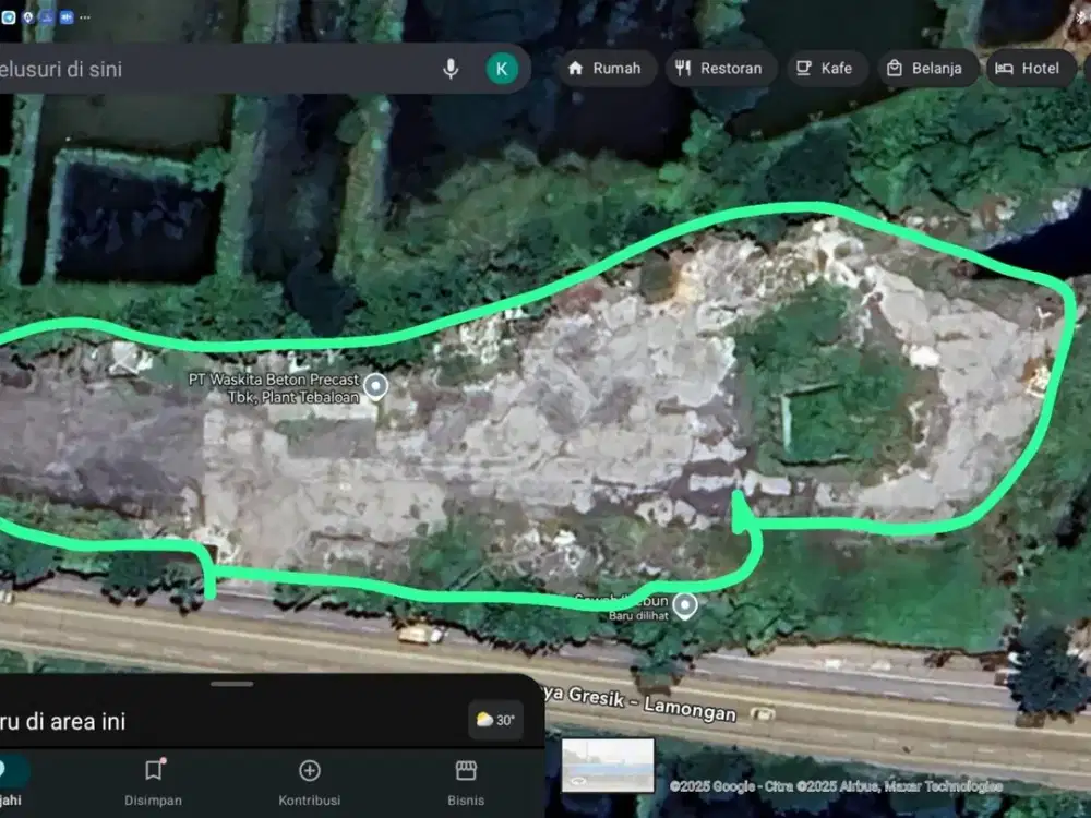 lahan industri nol Jalan raya Cerme, Gresik arah lamongan Lokasi Jalan raya bunder, cerme, gresik (arah lamongan)