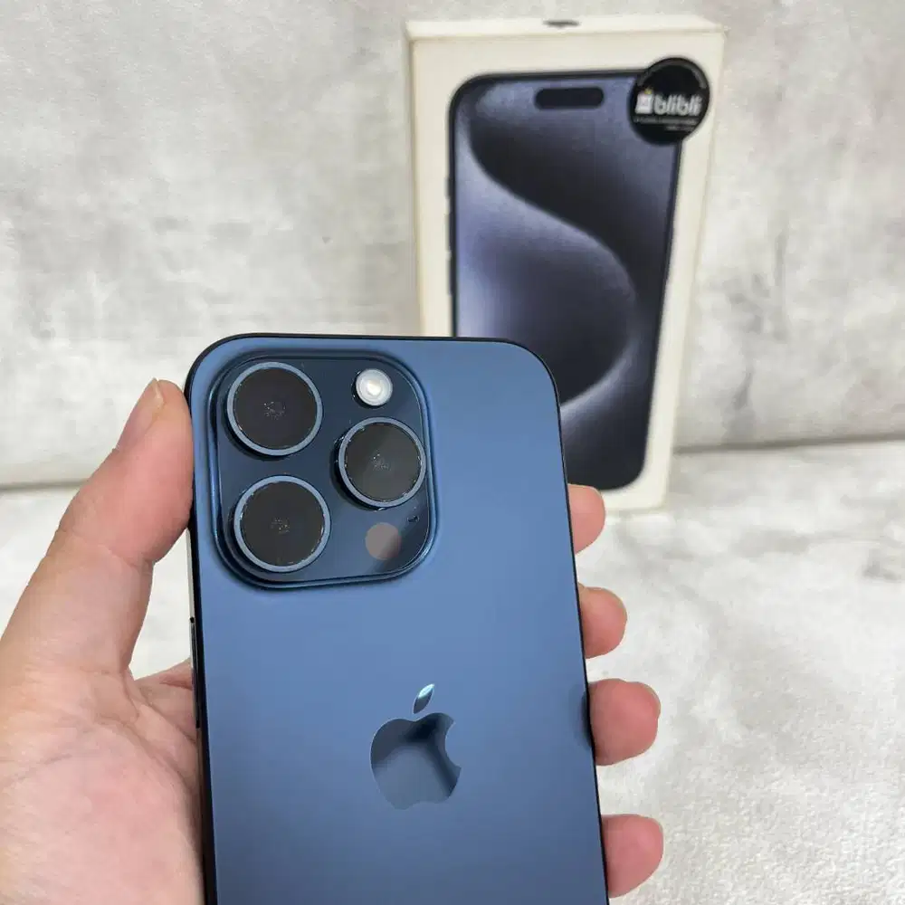 iPhone 15 Pro 128GB Blue Titanium second Resmi Indonesia