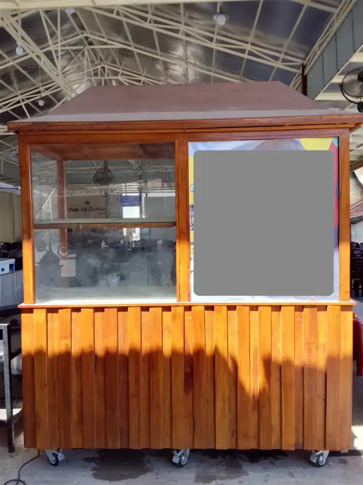 DIJUAL RAK/GEROBAK JUALAN ASLI JATI