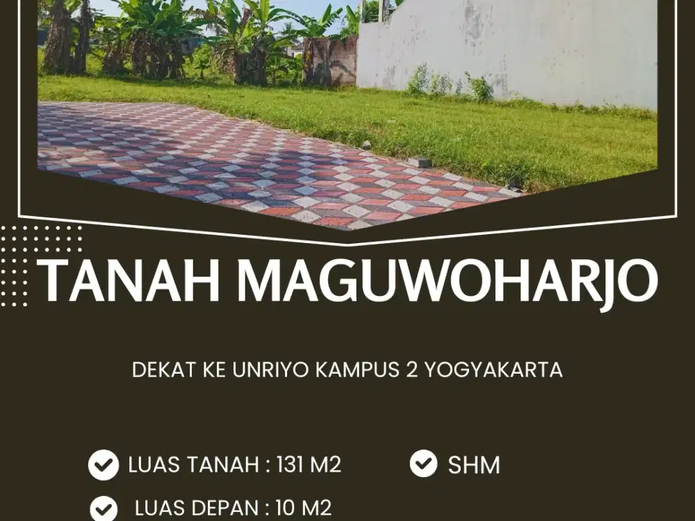 Tanah Jogja 3 Menit Kampus UNRIYO Maguwoharjo