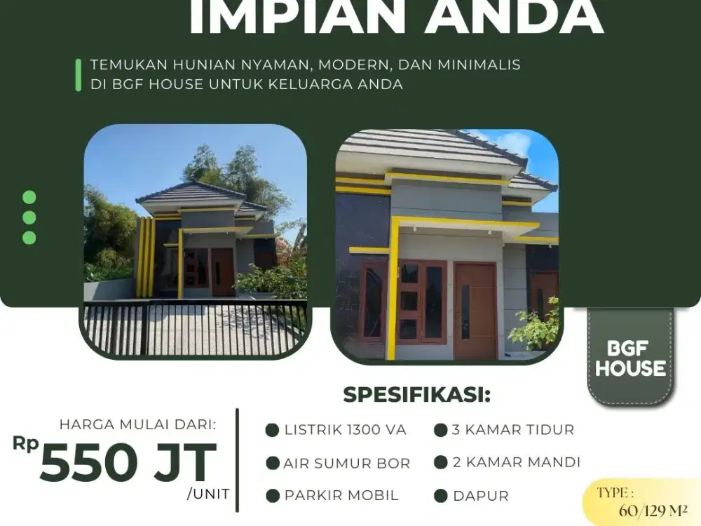 Hunian Mewah Lokasi Strategis, BGF House Solusinya!!
