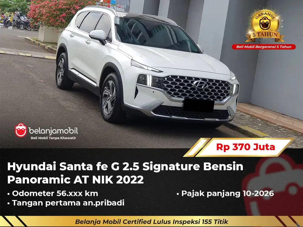 [ GARANSI 5TH ] Hyundai Santafe Santa fe G 2.5 Bensin AT 2022/2023