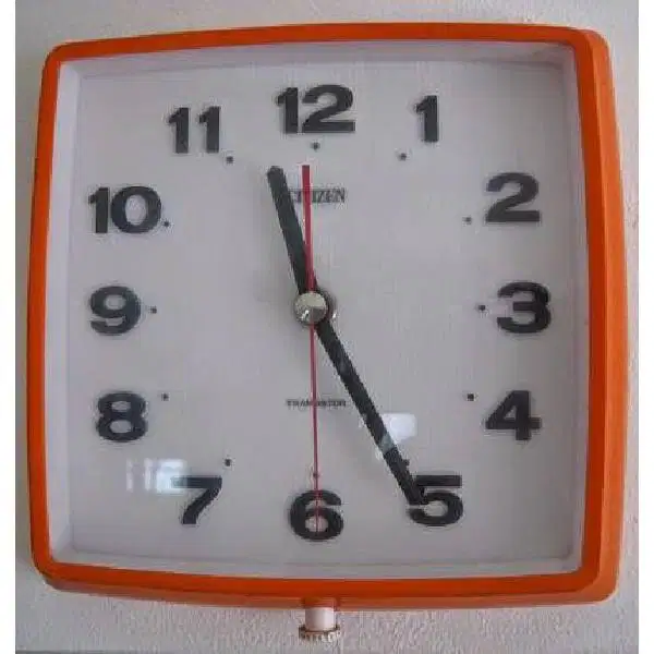 Jam dinding antik orange Cityzen Transistor made in Japan era 70an