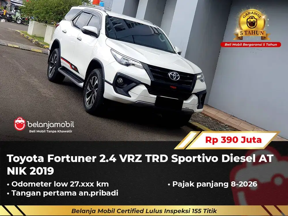 [ GARANSI 5TH ] Toyota Fortuner 2.4 VRZ TRD Sportivo Diesel 2019/2020