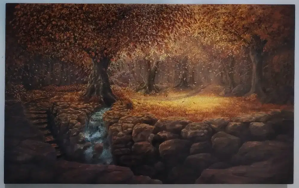 Lukisan Hutan Musim Gugur - Amber Forest