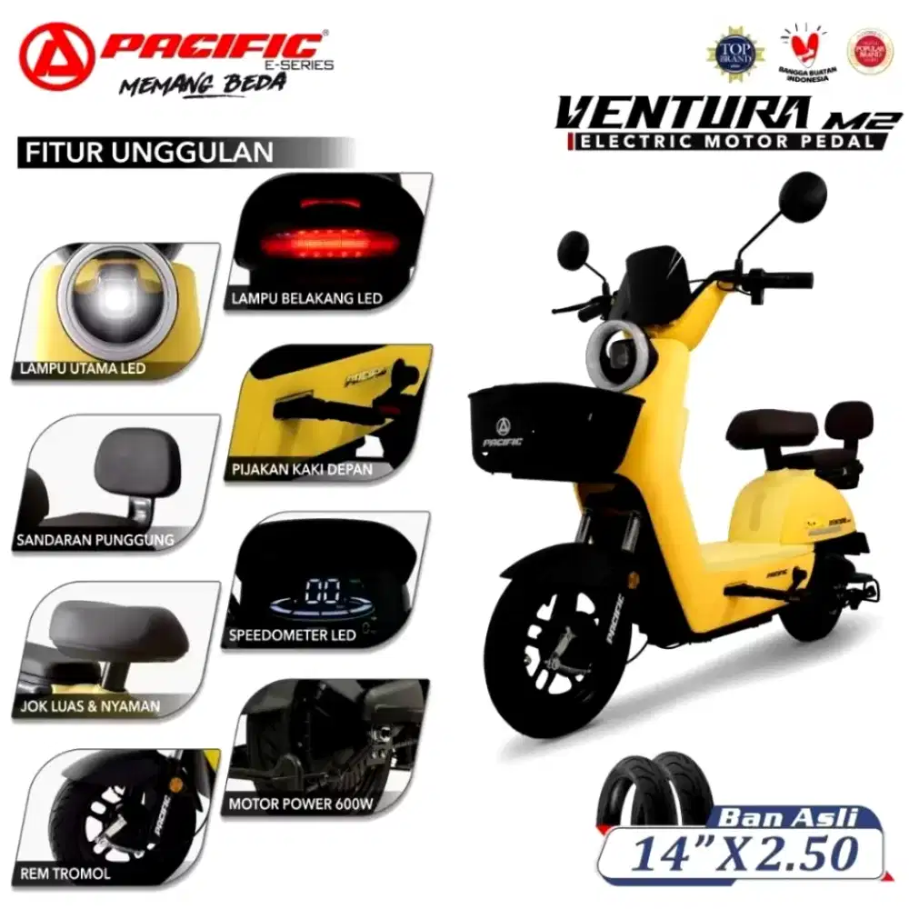 Sepeda Listrik Pasific Ventura M2 berkualitas n bergaransi