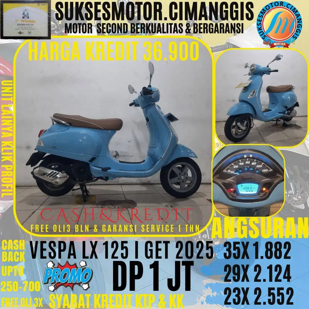 DP 1 JT VESPA LX 125 I GET TERMURAH CASHBACK UPTO 700RBU FREE OLI 3X