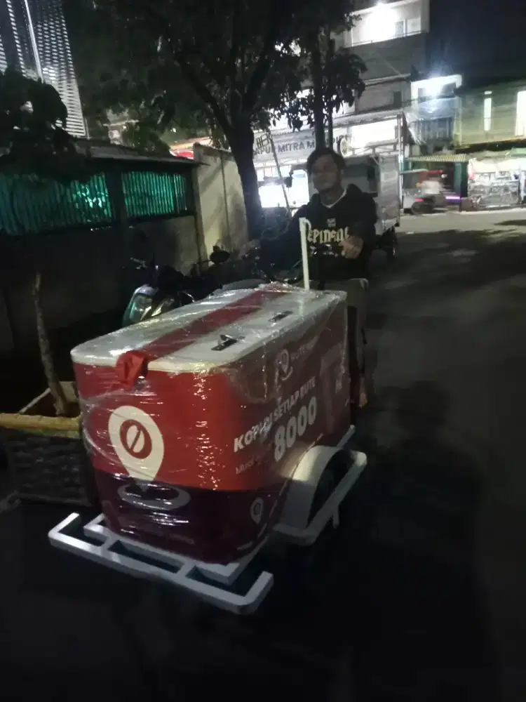 Gerobak kopi sepeda gowes uk box 100x60x60