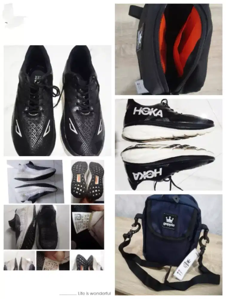 Sepatu running Hoka one clifton9 43)42 vietnam jarang lg pake