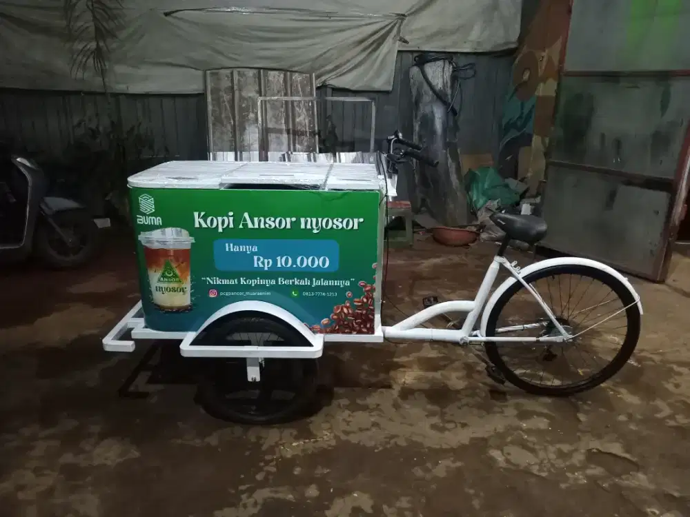 Gerobak kopi sepeda gowes uk box 100x60x60