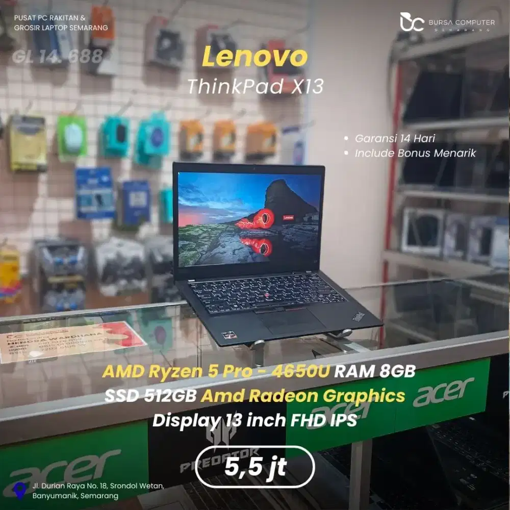 LENOVO Thinkpad X13 | Ryzen 5 Pro 4650U 8GB 512GB