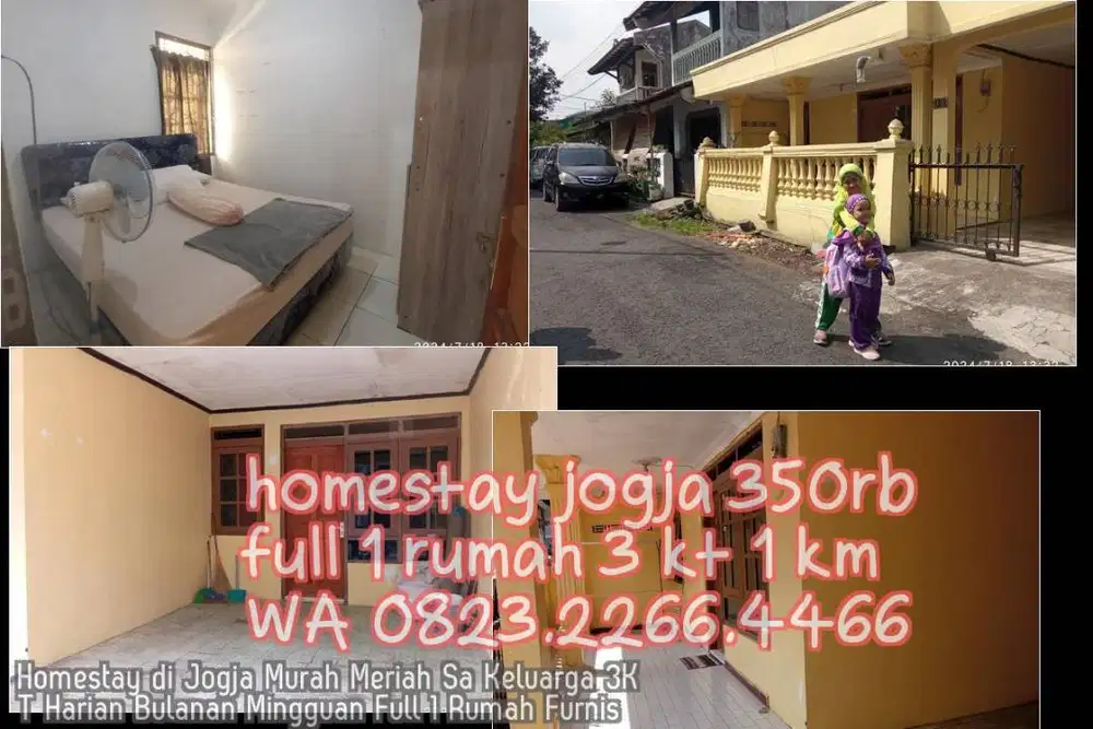 Homestay di Jogja Murah Meriah Sa Keluarga 3KT Harian Bulanan Mingguan