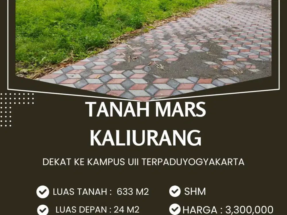 Tanah Jogja Kost Area Kampus UII Kaliurang SHM Pekarangan