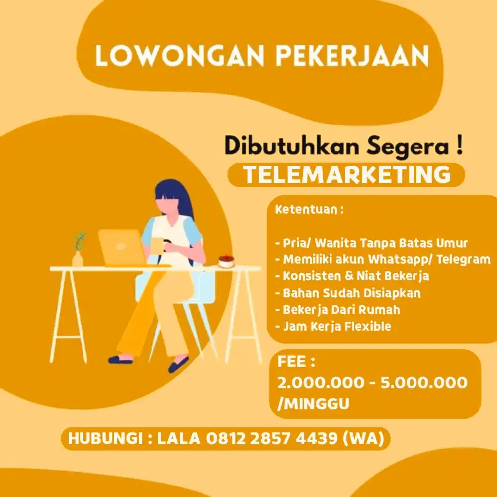 TELEMARKETING bekerja dgn HP