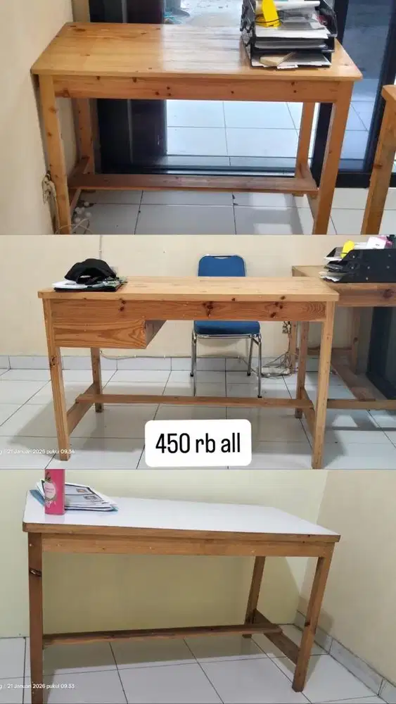 Dijual 3 meja kokoh, bisa satuan atau all