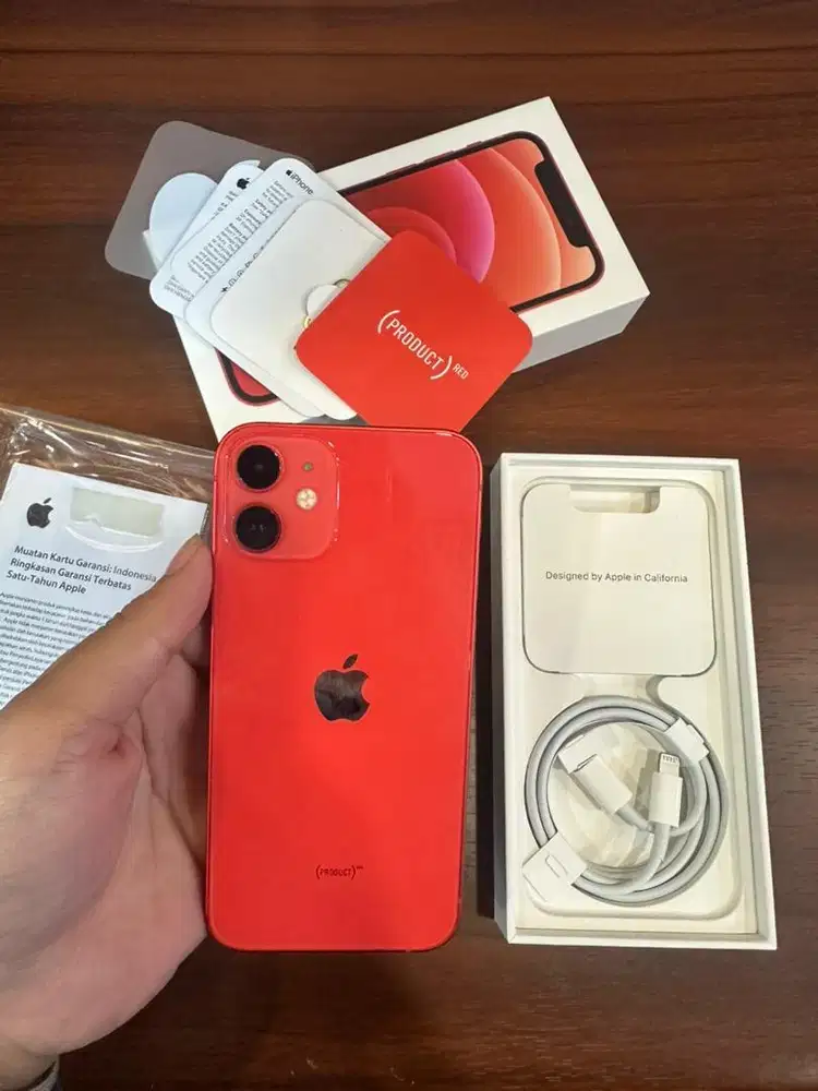 iPhone 12 Mini 128GB Red Ex ibox bh 76% lengkap ori
