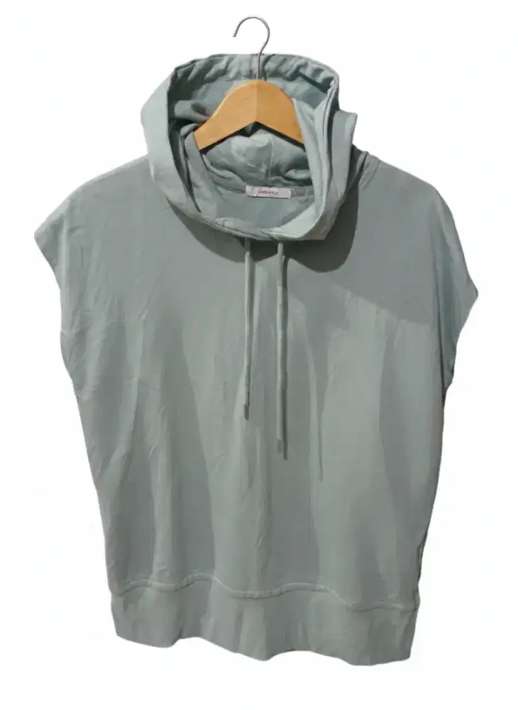 Jaket Sweet Hoodie Tanpa Lengan Short Sleeve Hoodie Blue