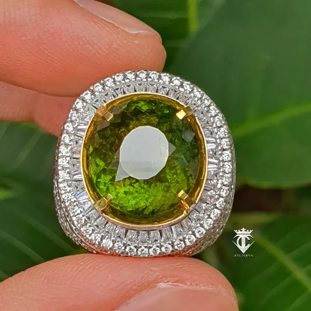 Batu Permata Natural Green Tourmaline Mozambique 10.76 Ct NTE Certifid