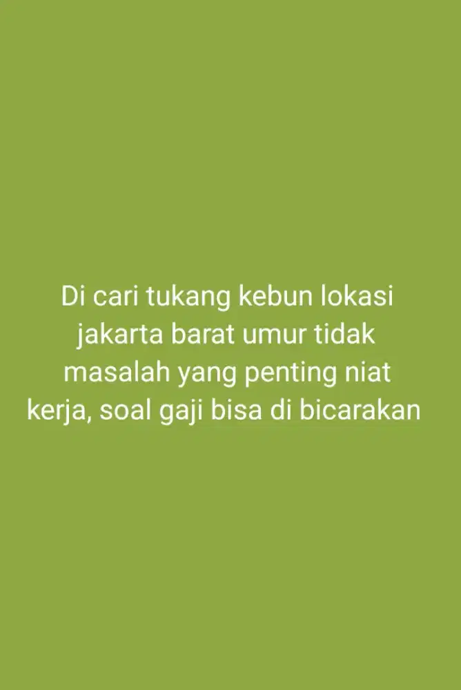 Butuh cepat Tukang kebun