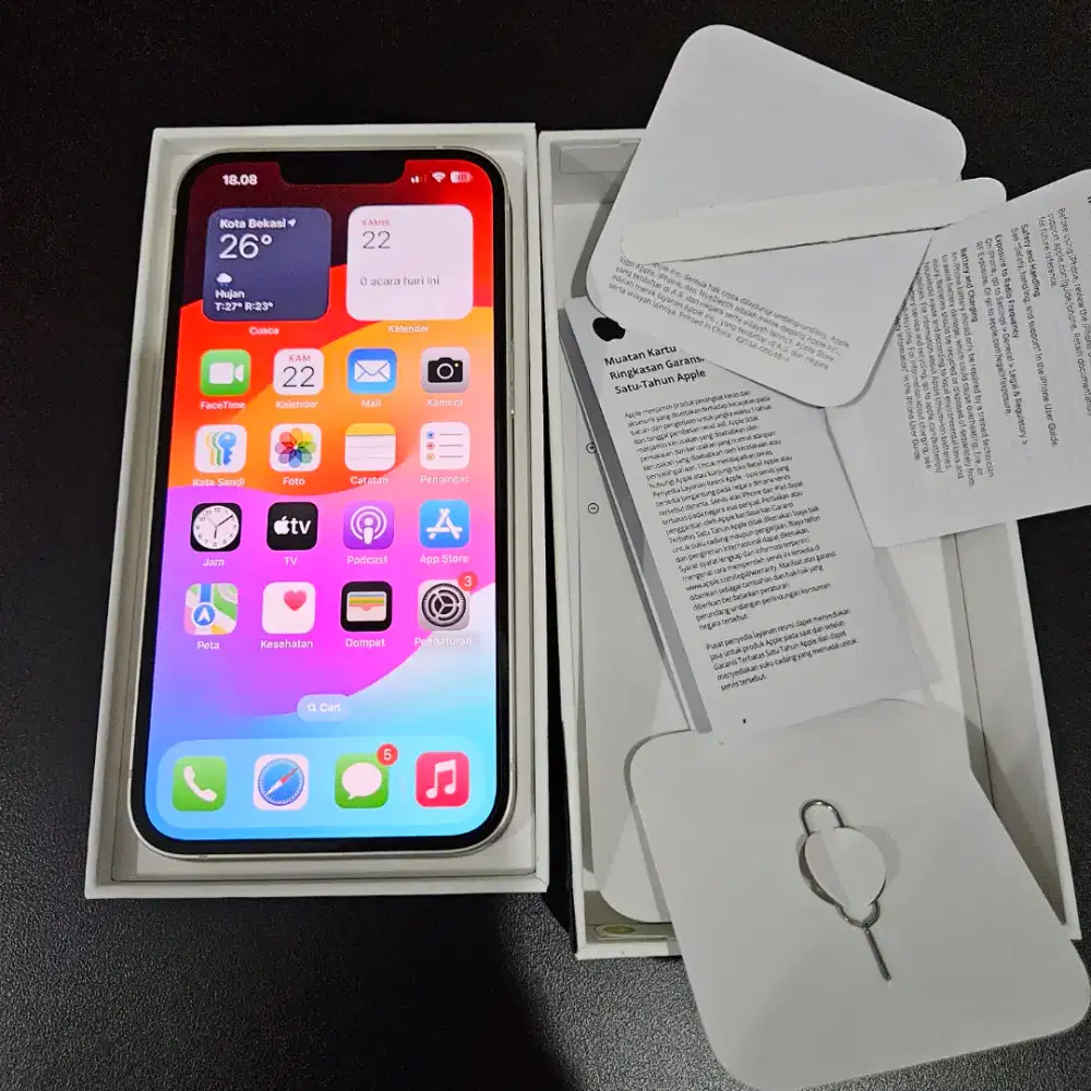 Jual Iphone 13 / 128 Gb Komplit Ex Garansi Blibli Mulus Bagus Terawat