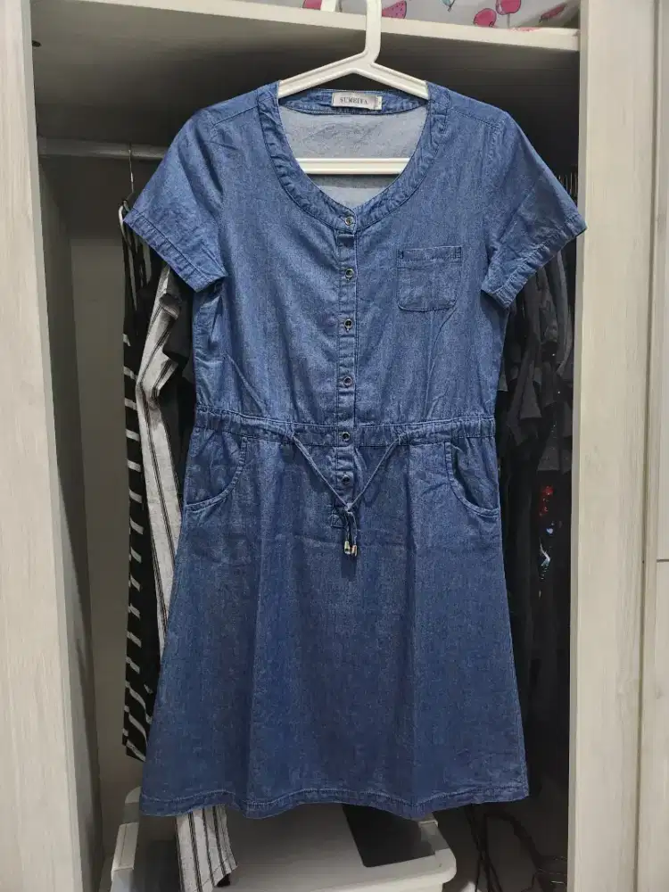 Dress denim wanita