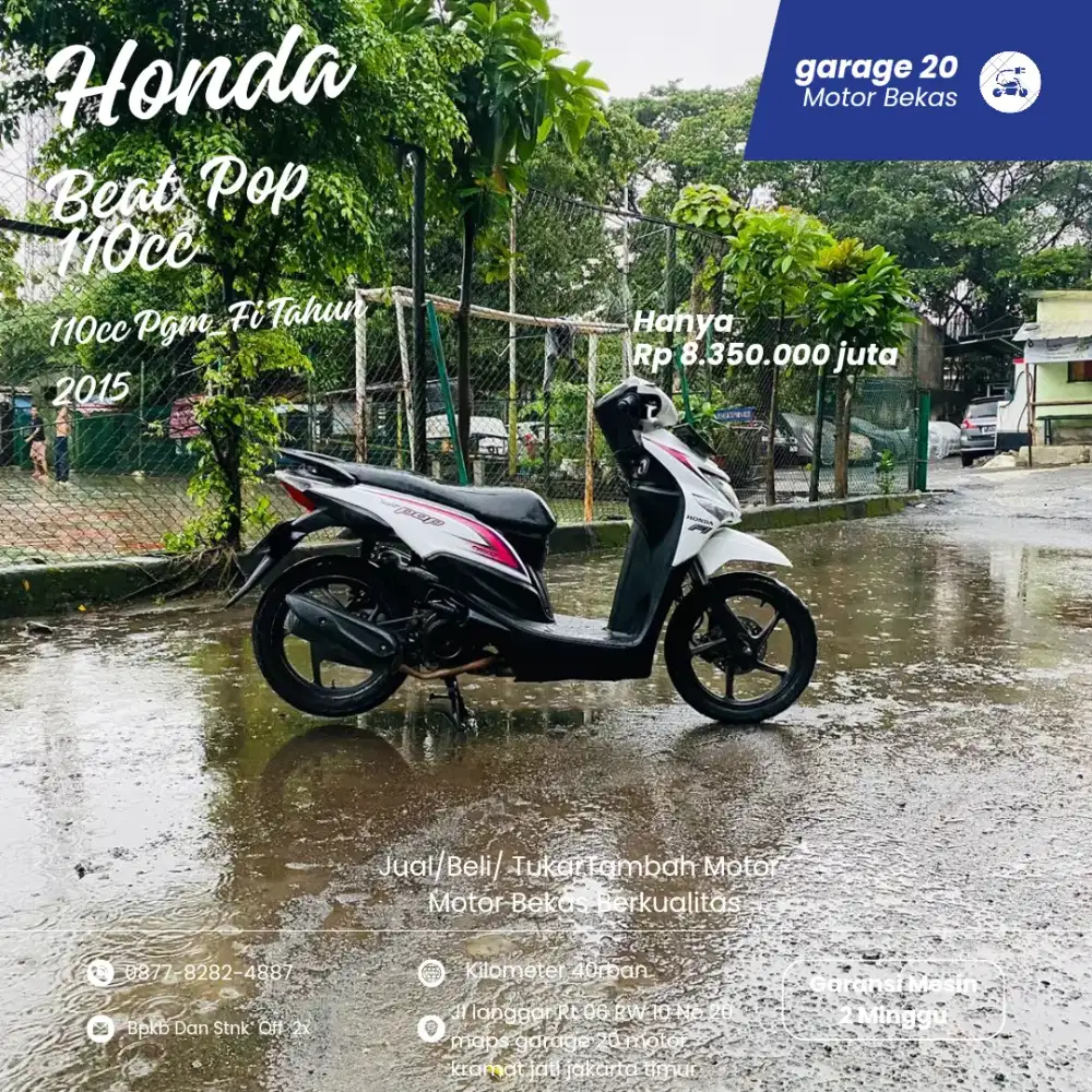 Honda Beat Pop 110cc pgm_Fi Tahun 2015 Pajak Off