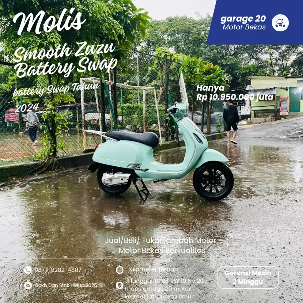 Molis Smooth Zuzu Batre Swap Kuat 60 Km Tahun 2024 Pajak Hidup