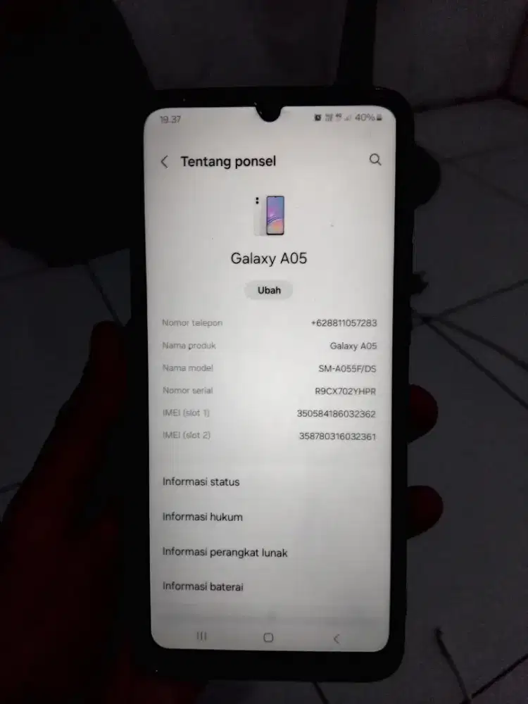 Sale samsung A05 second rasa baru