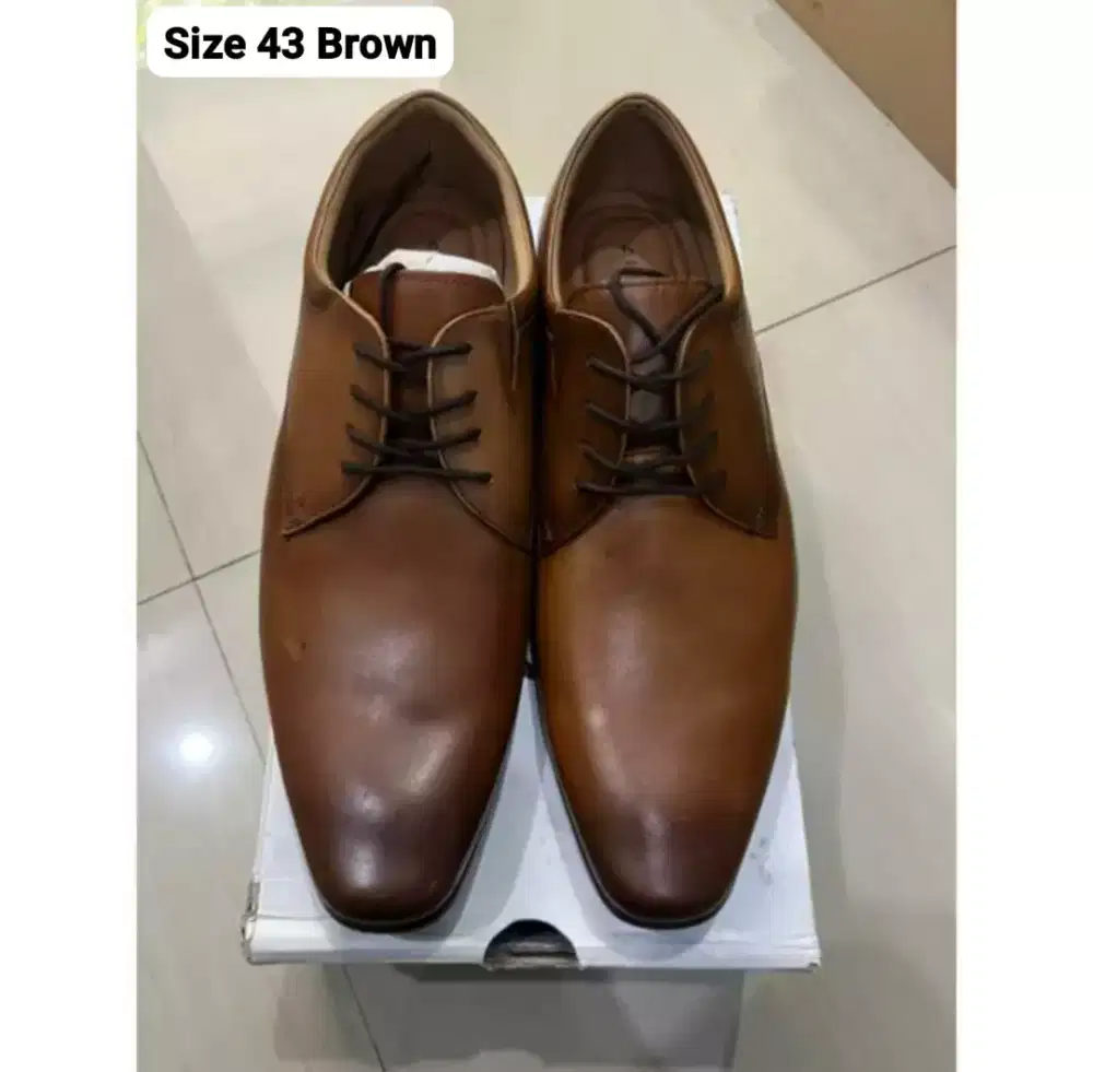 Sepatu Aldo Men Pantofel Size 43 Brown Coklat Fullset Box