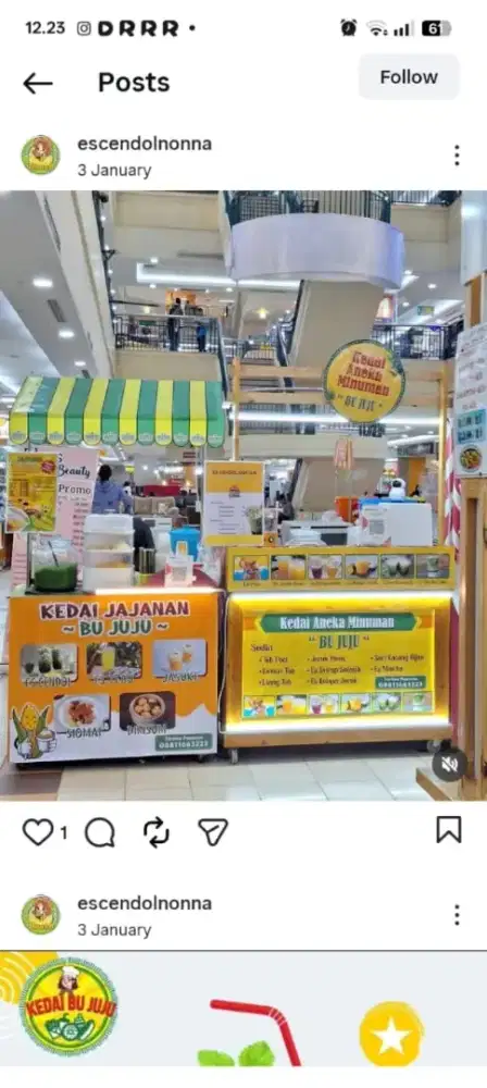 Gerobak jualan makanan minuman