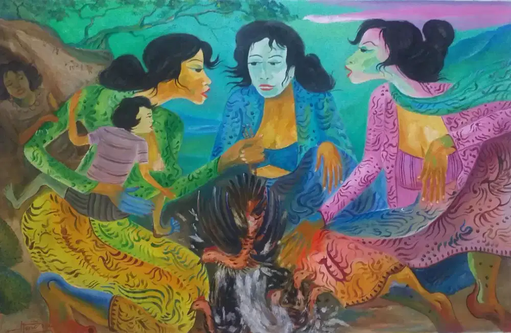 Lukisan penjual ayam