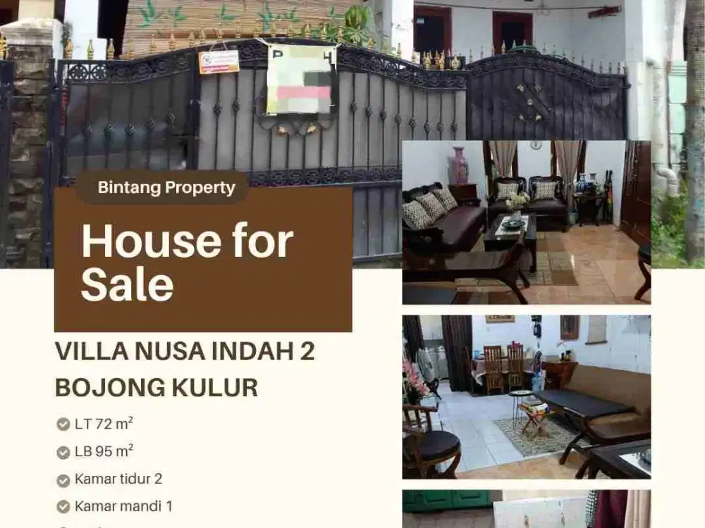 Dijual rumah murah dekat sekolah di Vila Nusa Indah 2, Bogor