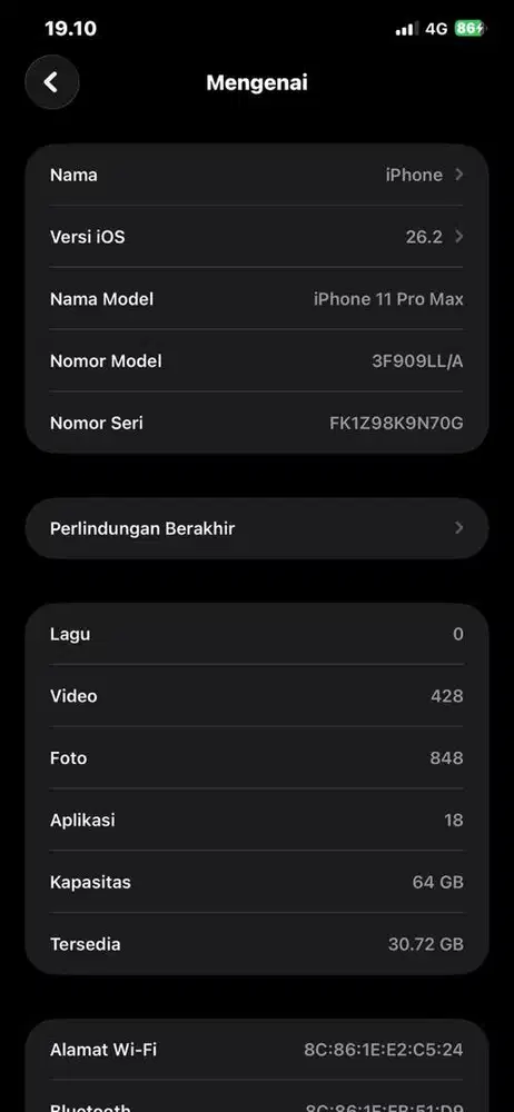 Iphone 11 promax fullset 64gb inter LL/A all op