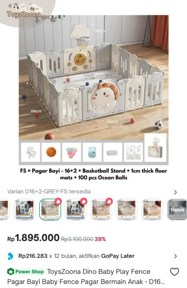 Pagar bayi baby fence 16+2