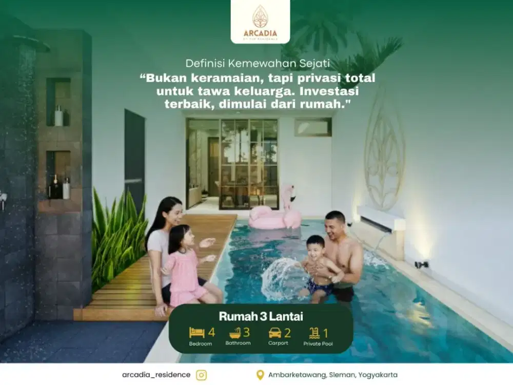 Rumah Cluster Eksklusif Dekat Tol Gamping, Private Pool