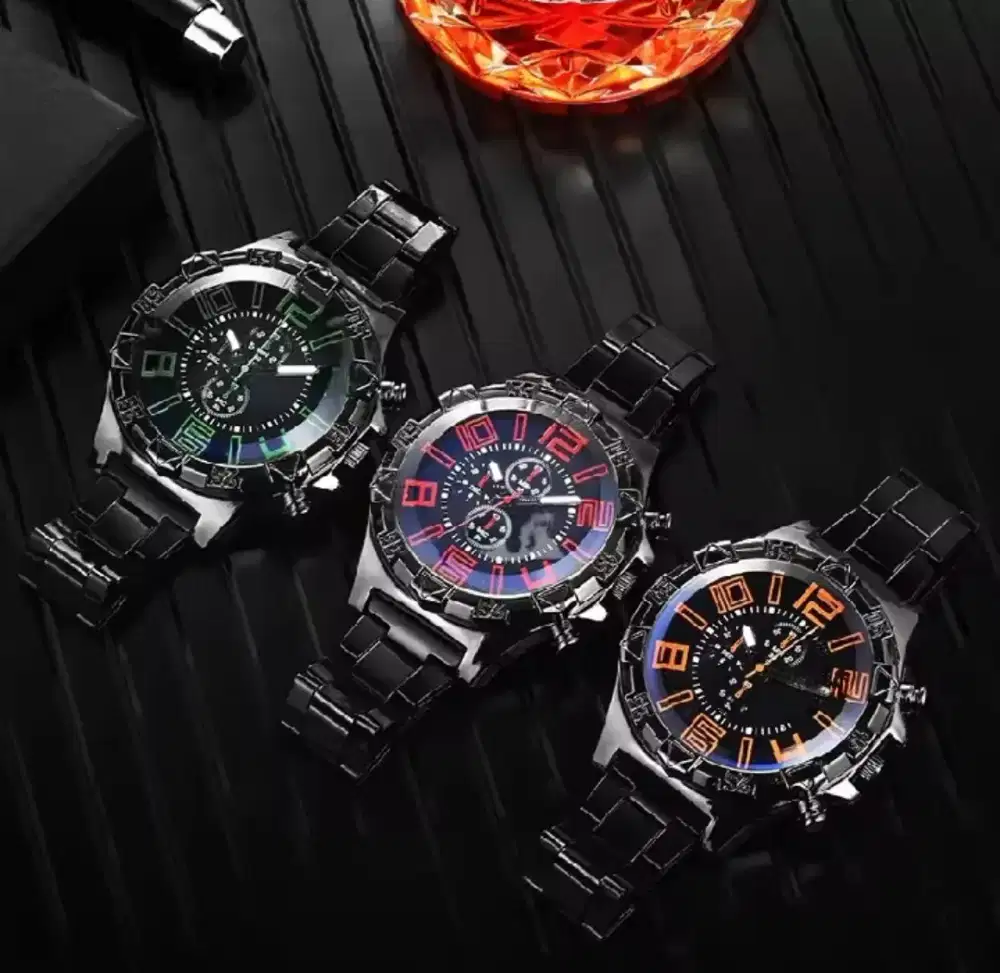 Jam Tangan Pria Sporty Elegan Full Black – Desain Mewah