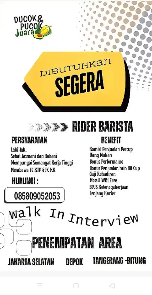 Info lowongan pekerjaan