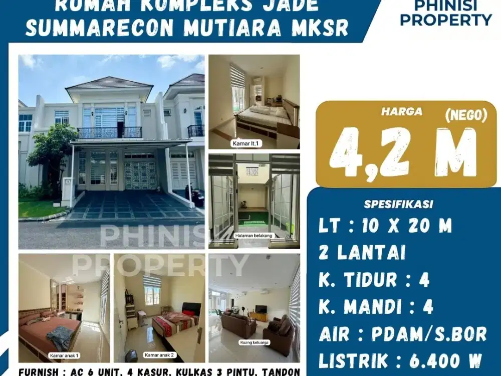 Dijual Rumah Komplek Jade, Summarecon Mutiara Makassar