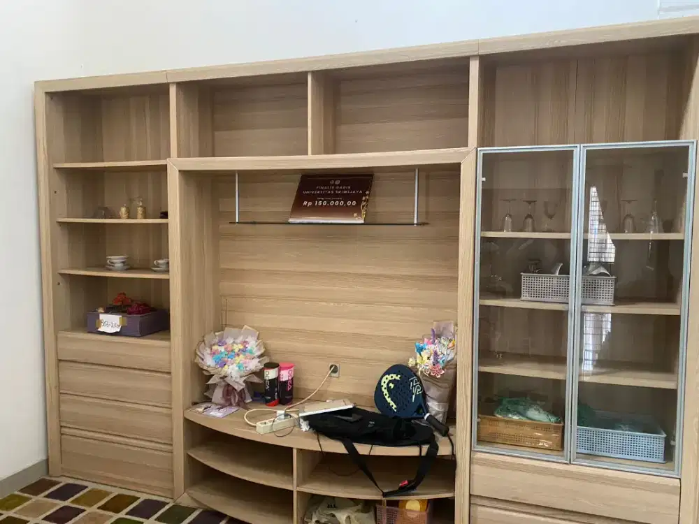 Jual lemari tv kayu informa