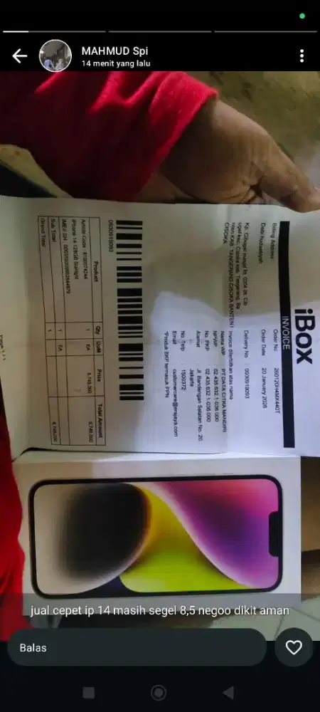 Jual IP 14 kondisi masih segel