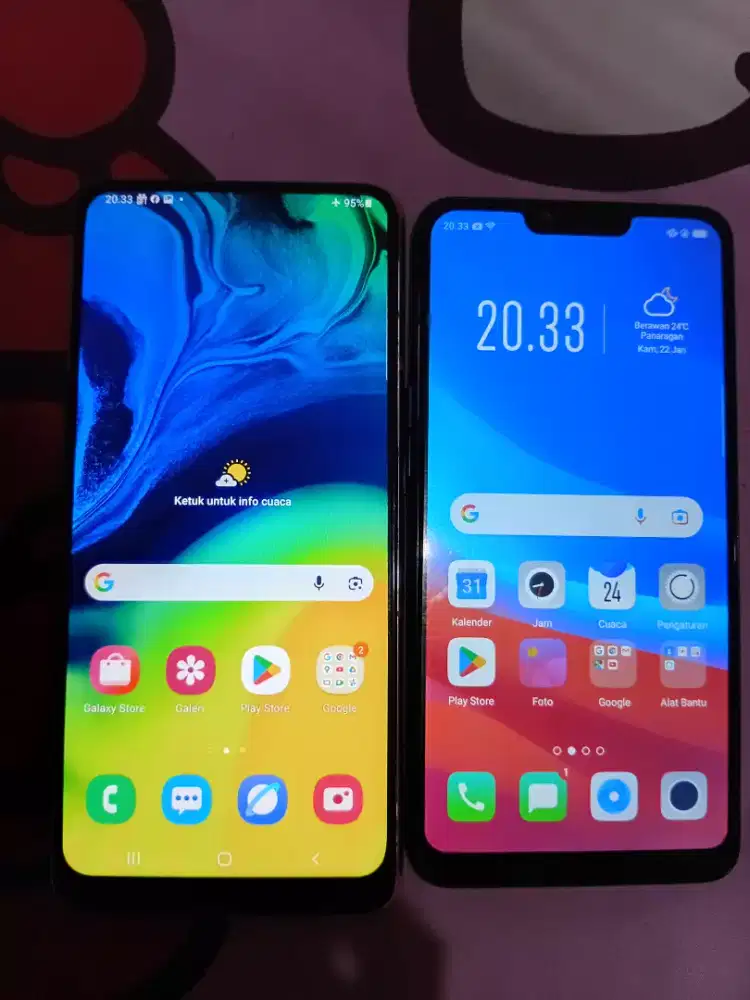 Saya jual hp Samsung a80 dan Oppo a3s