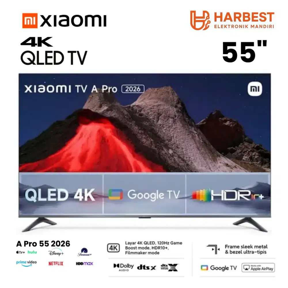 TV XIAOMI QLED 4K A PRO 55 2026 Google TV Dolby Atmos HDR10+ Framless