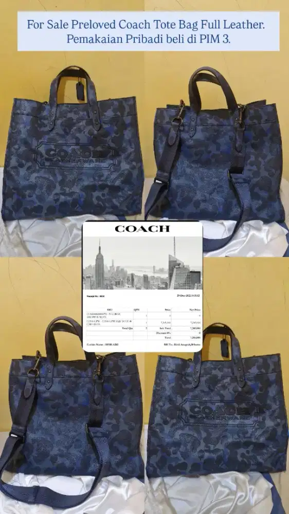 Coach tote Bag 40 Full Leather