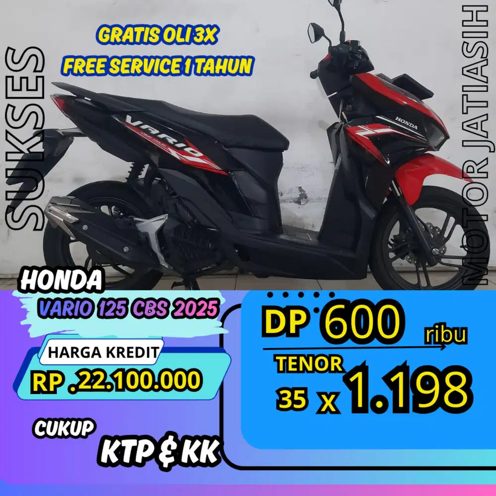 DP MURAH HONDA VARIO 125 CBS 2025 DP 1 JUTA BISA CASH/KREDIT