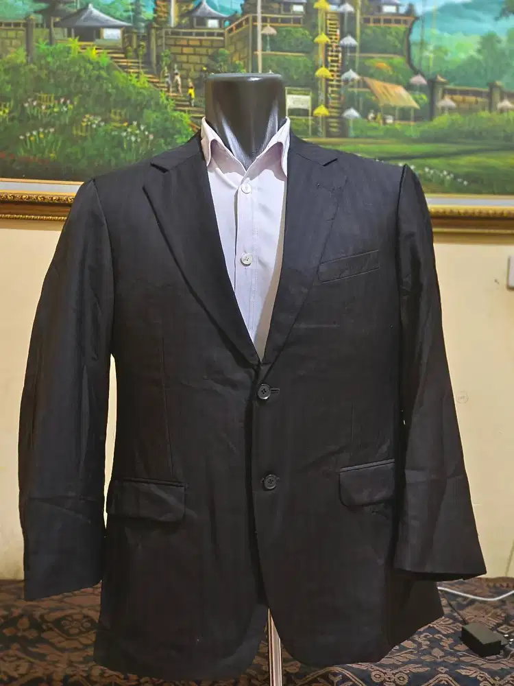 [BIG SIZE] Jas Pria Jumbo LD 115 XL XXL Hitam Pinstripe - Blazer Forma