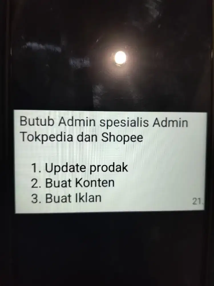 Spesialis Admin Shopee dan Tokopedia dan Telemarketing