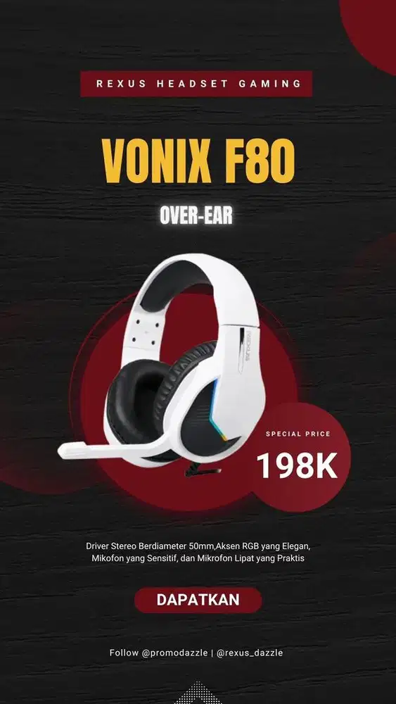 Headset gaming rexus F80