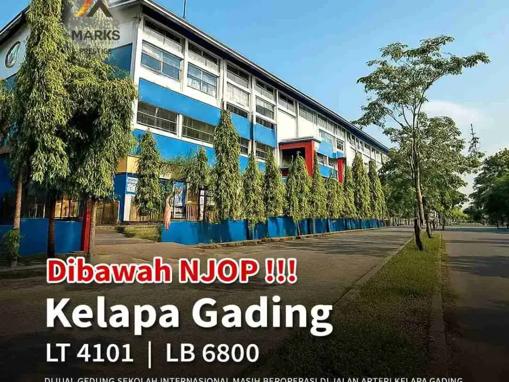 Dijual Gedung sekolah Internasional masih beroperasi di Jalan Arteri Kelapa Gading Jakarta Utara 

Spesifikasi :
Luas tanah : 4101m2
Luas bangunan : 6800 m2 
4 Lantai + Basement
Parkiran 50 mobil 
SHM 4 surat , SHGB 10 surat
Ijin sekolah
Kondisi sangat te
